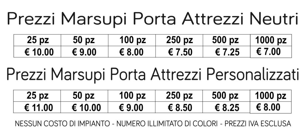 prezzi marsupi porta attrezzi prezzi marsupi porta attrezzi